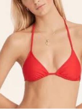 NEW J.Crew bright cerise orange-red bikini top Medium